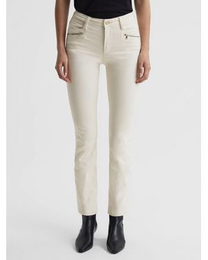 PAIGE High Rise Straight Leg Jeans - White