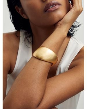 Reiss Sabrina - Gold Tone Sabrina Sculpted Cuff, One - Brown