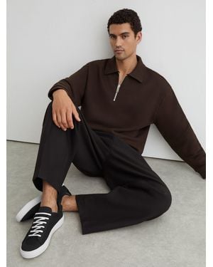 Reiss Finleyted Low-Top Sneakers - Black