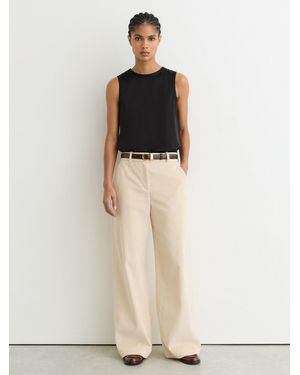 Reiss Rian - Black Silk-front Jersey Vest, S (us 4-6) - Natural