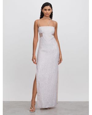 Rachel Gilbert Sequin Cut-Out Maxi Dress - White