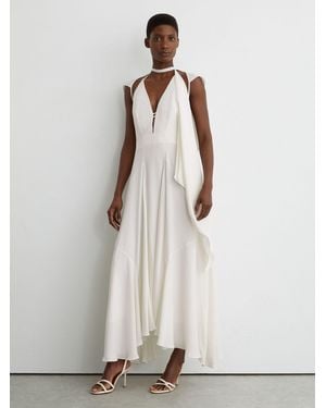 Reiss Strappy Draped Cape Maxi Dress - White