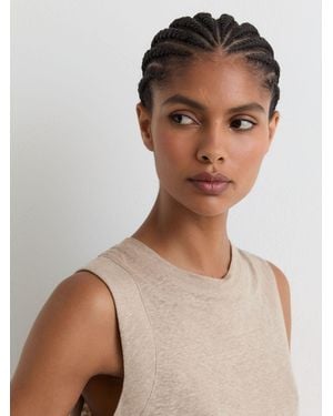 Reiss Linen Jersey Crew-Neck Vest - Brown