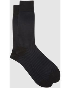 Reiss Stripe - Black/navy Mario Stripe Striped Socks, M-l