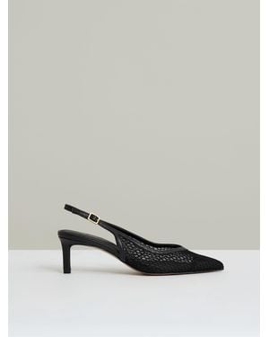 Reiss Mesh Slingback Heels - Black