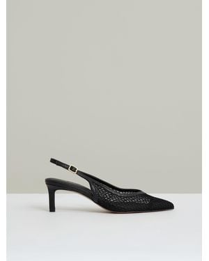 Reiss Mesh Slingback Heels - Black