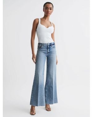 GOOD AMERICAN Waist Palazzo Jeans - Blue