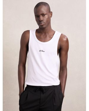 Les Deux Les Les Cotton Logo-Embroidered Vest - White