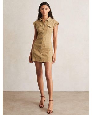 PAIGE Denim Button Through Mini - Natural