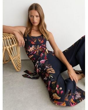 Reiss X Nybg Printed Wide-Leg Jumpsuit - Blue