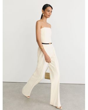 Reiss Strapless Belted Wide-Leg Jumpsuit - White