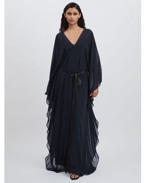Halston Bell Sleeve Maxi Dress - Blue