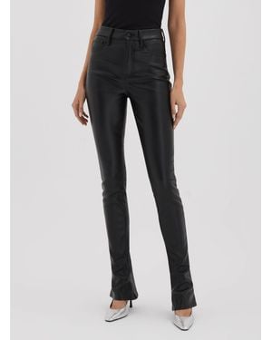 GOOD AMERICAN Faux Leather Slim Bootcut Pants - Black