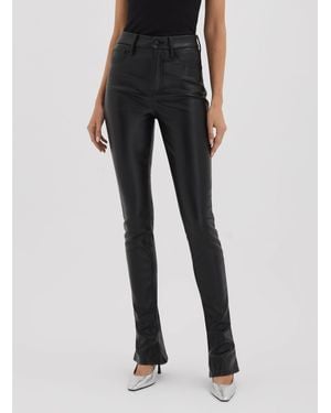 GOOD AMERICAN Faux Leather Slim Bootcut Pants - Black