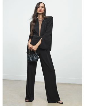 Reiss Plunge-Neck Split-Sleeve Jumpsuit - White