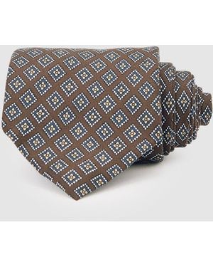 Reiss Bortolo - Chocolate/charcoal Silk Floral Medallion-print Tie, One - Gray