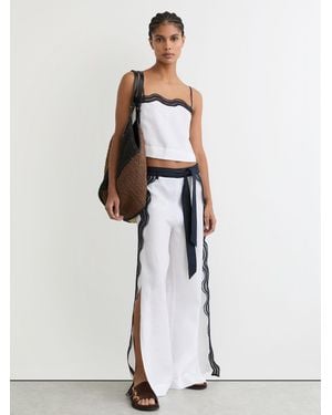 Reiss Side Scallop Pants - White