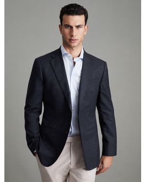 Reiss Dunn - Textured Slim Fit Blazer - Blue