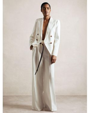 Reiss Dion - White Atelier Double Breasted Suit Blazer, Us 10 - Natural