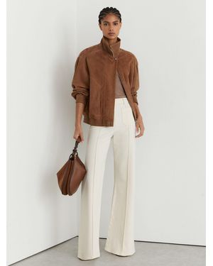 Reiss Petite Patch-Pocket Flared Jeans - Natural