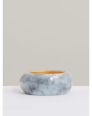 Reiss Ciara - Gold Tone Curve Marble Bangle, One - Blue
