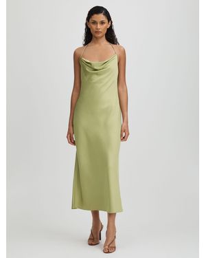 Significant Other Satin Neck Midi Dress - Green