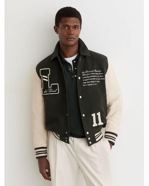 Les Deux Duffel Bag Varsity Wool Jacket - Black