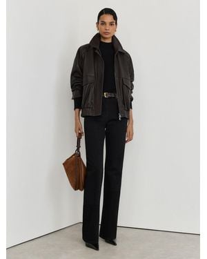 Reiss High-Rise Bootcut Jeans - Black