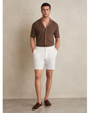 Reiss Deck - White Drawstring Chinos Shorts, 38 - Natural