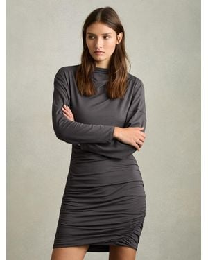 Reiss Ruched Mini Dress - Black