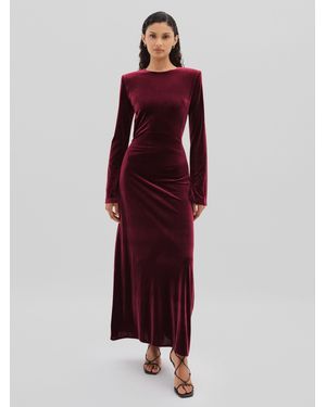 UNDRESS Open-Back Velvet Maxi - Red