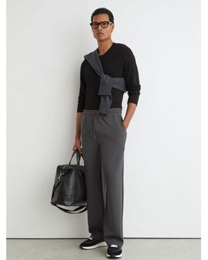Reiss Rivo - Charcoal Gray Premium Interlock Relaxed-fit Sweatpants, Xs Reg