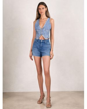 GOOD AMERICAN Indigo Blue Jeanius Denim Shorts