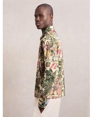 Les Deux Les Les Cotton Printed Worker Jacket - Natural