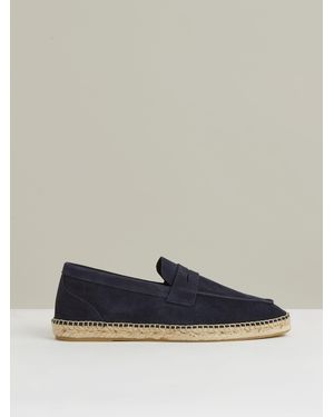 Reiss Suede Penny-Strap Espadrilles - Blue
