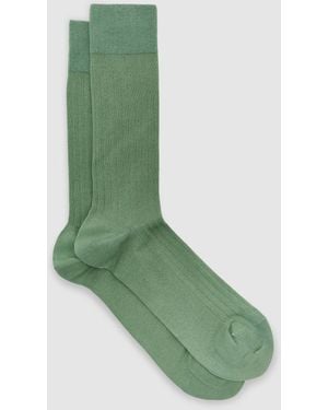 Reiss Cotton-Blend Ribbed Socks, S & M - Green