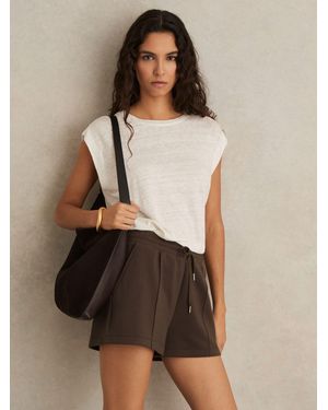 Reiss Interlock Drawstring Sweat Shorts - Brown