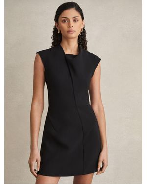 Acler Draped-Neck Mini Dress - Black