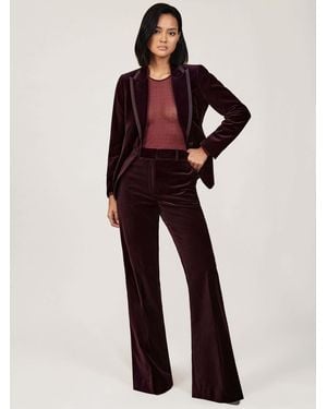 Reiss Velvet Tuxedo-Stripe Flared Pants