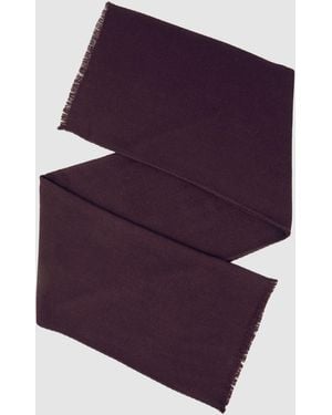 Reiss Penny - Burgundy Wool Pleated Scarf, One - Purple
