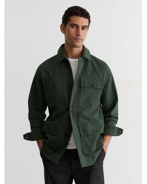 Reiss Cotton-Canvas Four-Pocket Chore Jacket - Green