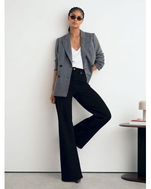 Reiss Jas - Black Cotton-modal Wide-leg Jeans, 29w X 33l (uk 29 L) - Blue