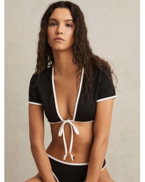GOOD AMERICAN Tie-Front Swim T-Shirt - Black