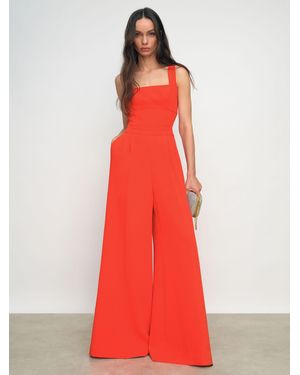 Reiss Dion - Orange Wide-leg Cut-out Jumpsuit, Us 8 - Red