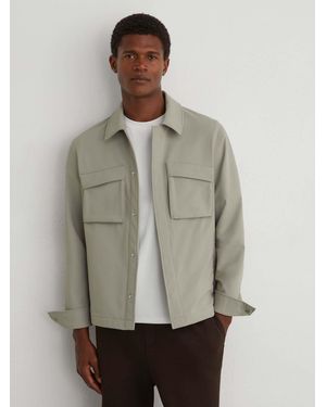 Reiss Technical Twin-Pocket Overshirt - Gray