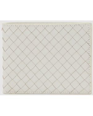 Reiss Quincy - Off White Leather Woven Billfold Wallet, One
