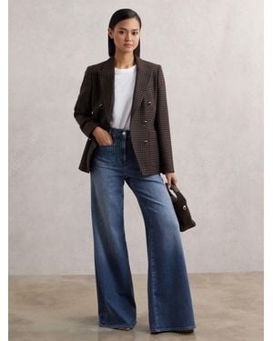 Reiss Patch Pocket Wide Leg Jeans - Blue