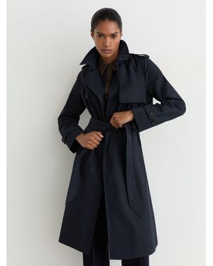 Reiss Petite Hooded Insert Trench Coat - Blue