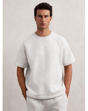 Reiss Cotton-Blend Oversize Raglan T-Shirt - White