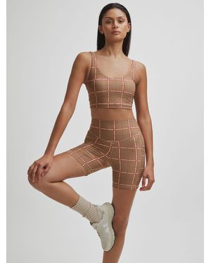 The Upside Check Spin Shorts - Brown